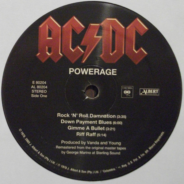 AC/DC : Powerage (LP,Album,Reissue,Remastered)