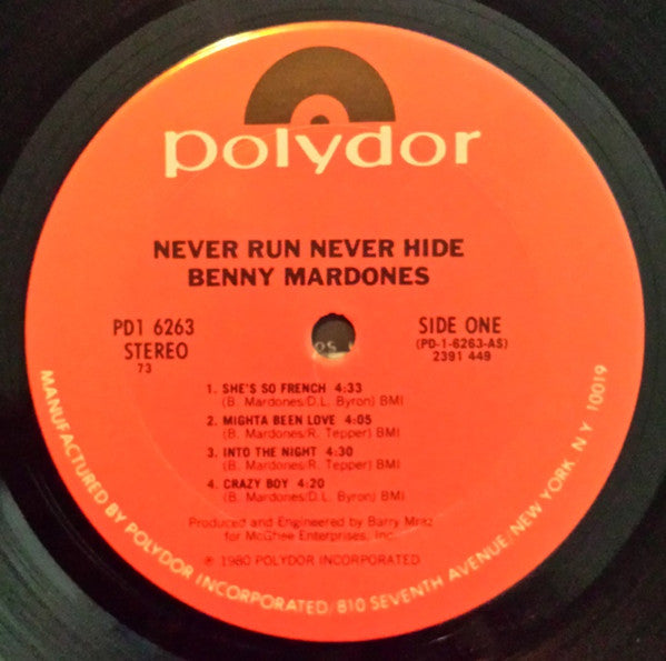 Benny Mardones : Never Run Never Hide (LP,Album)