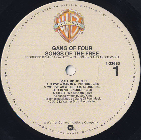 Gang Of Four : Songs Of The Free (LP,Album)