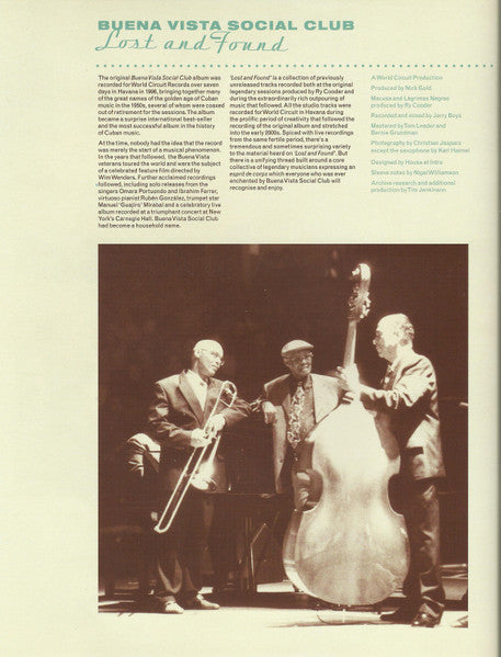 Buena Vista Social Club : Lost And Found (LP,Album)