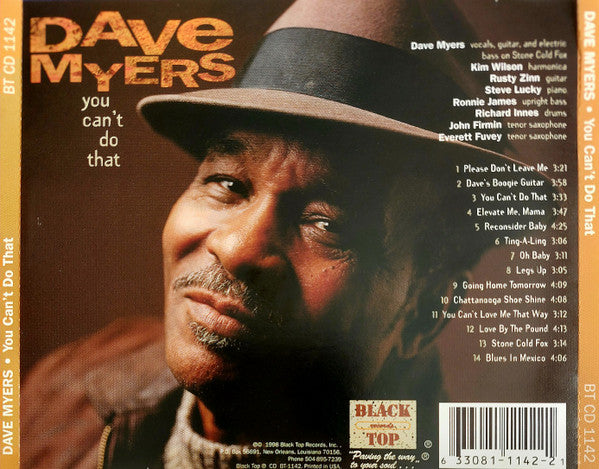 Dave Myers : You Can't Do That ()