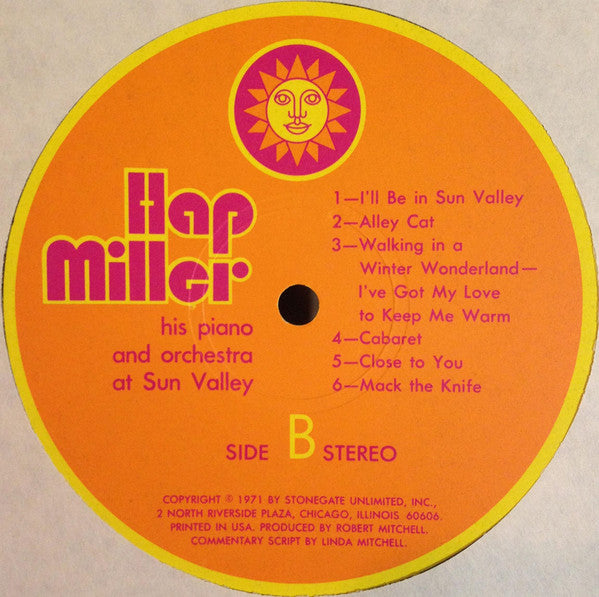 Hap Miller : His Piano And Orchestra At Sun Valley (LP,Album)
