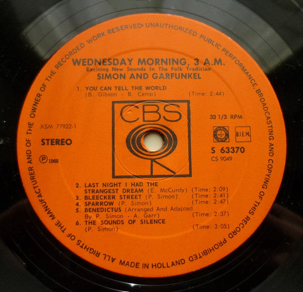 Simon & Garfunkel : Wednesday Morning, 3 A.M. (LP,Album,Stereo)