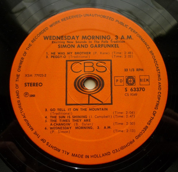 Simon & Garfunkel : Wednesday Morning, 3 A.M. (LP,Album,Stereo)
