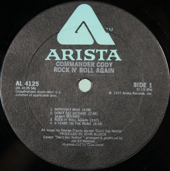 Commander Cody Band : Rock N' Roll Again (LP,Album)