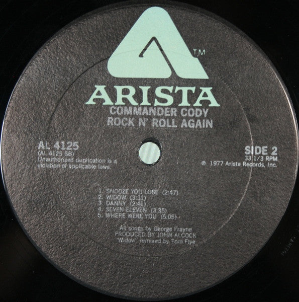 Commander Cody Band : Rock N' Roll Again (LP,Album)