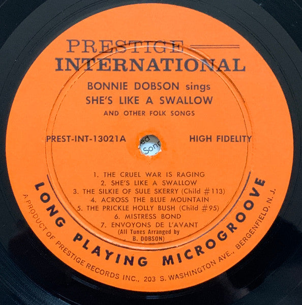 Bonnie Dobson : She's Like A Swallow And Other Folk Songs (LP,Album,Mono)