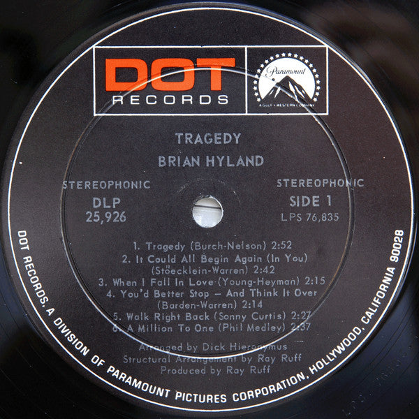 Brian Hyland : Tragedy - A Million To One (LP,Album)
