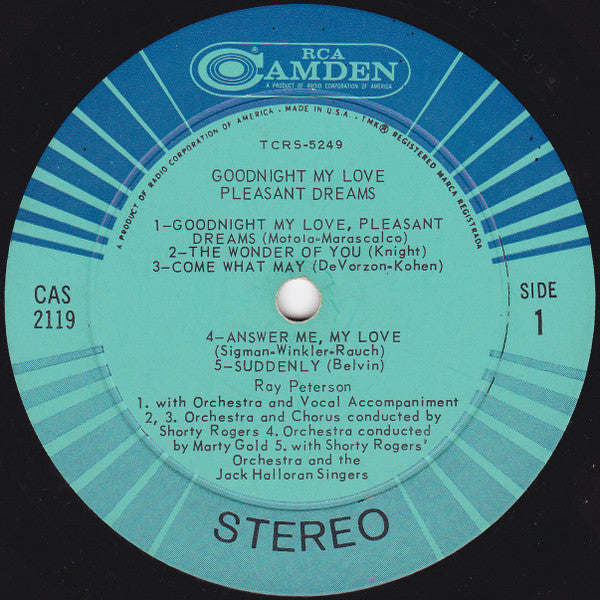 Ray Peterson : Goodnight My Love, Pleasant Dreams (LP,Compilation,Stereo)