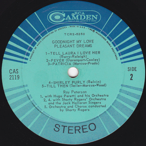 Ray Peterson : Goodnight My Love, Pleasant Dreams (LP,Compilation,Stereo)