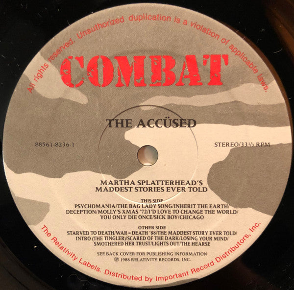 Accüsed, The : Martha Splatterhead's Maddest Stories Ever Told (LP,Album)