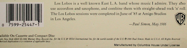 Paul Simon : Graceland (LP,Album,Club Edition)