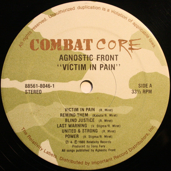 Agnostic Front : Victim In Pain (LP,Album,Reissue)