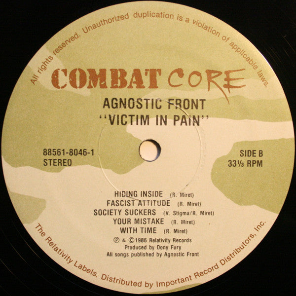 Agnostic Front : Victim In Pain (LP,Album,Reissue)