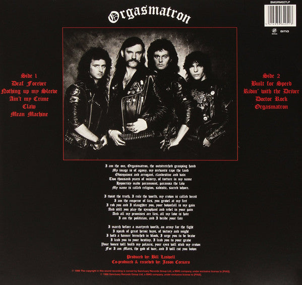 Motörhead : Orgasmatron (LP,Album,Reissue,Remastered)