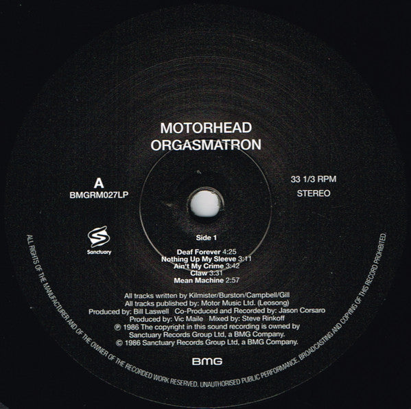 Motörhead : Orgasmatron (LP,Album,Reissue,Remastered)