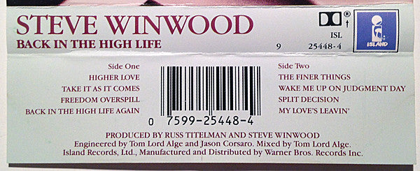 Steve Winwood : Back In The High Life (Album)