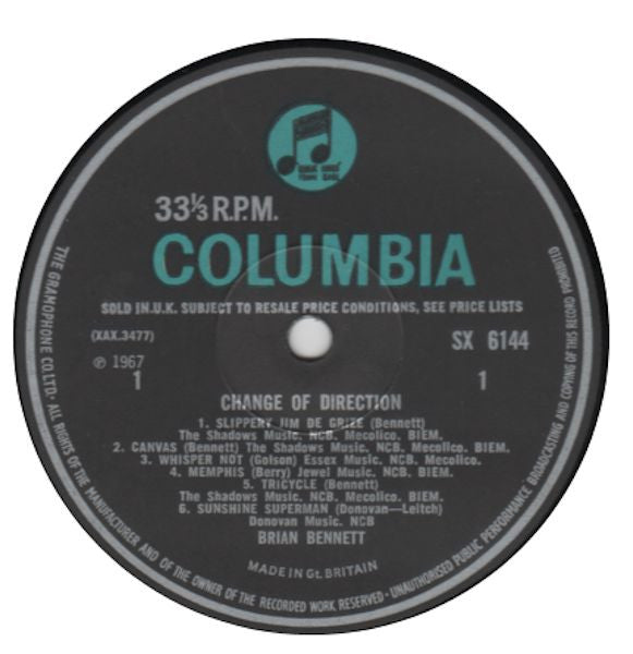Brian Bennett : Change Of Direction (LP,Album,Mono)