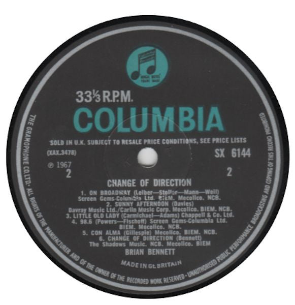 Brian Bennett : Change Of Direction (LP,Album,Mono)