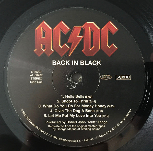 AC/DC : Back In Black (LP,Album,Reissue,Remastered)