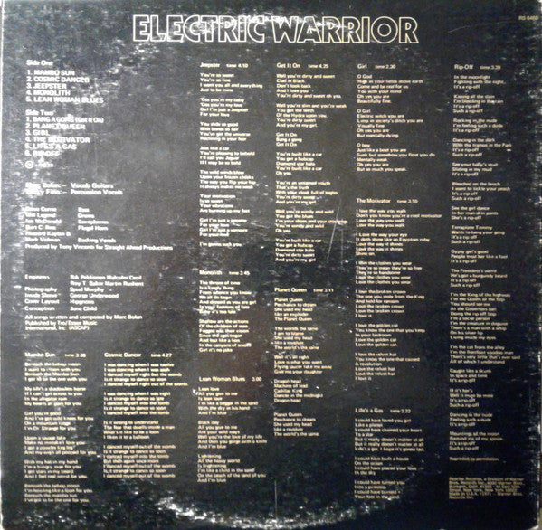 T. Rex : Electric Warrior (LP,Album,Stereo)