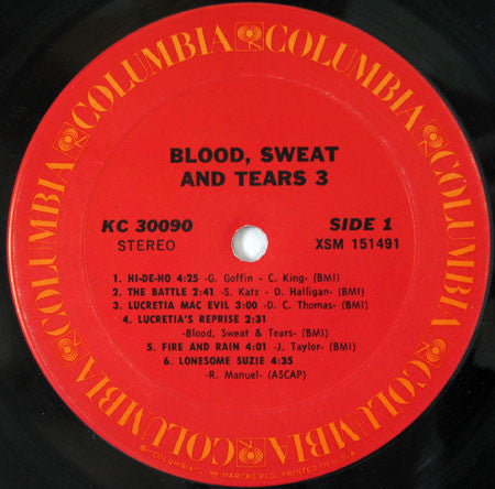 Blood, Sweat And Tears : Blood, Sweat And Tears 3 (LP,Album)