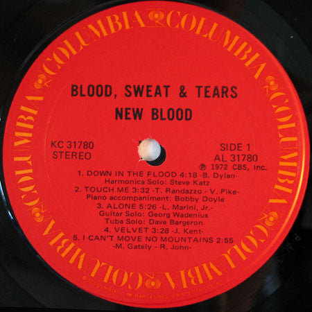 Blood, Sweat And Tears : New Blood (LP,Album,Stereo)