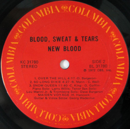 Blood, Sweat And Tears : New Blood (LP,Album,Stereo)