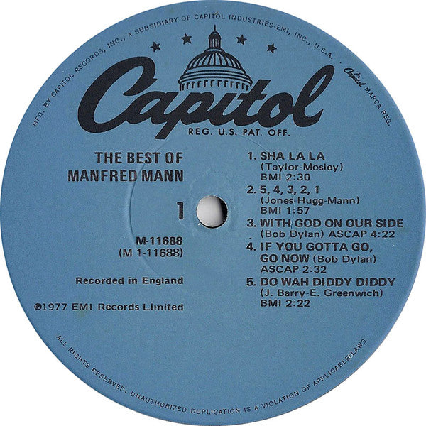 Manfred Mann : The Best Of Manfred Mann (LP,Compilation)