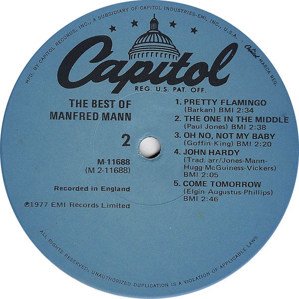 Manfred Mann : The Best Of Manfred Mann (LP,Compilation)
