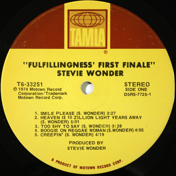 Stevie Wonder : Fulfillingness' First Finale (LP,Album,Stereo)