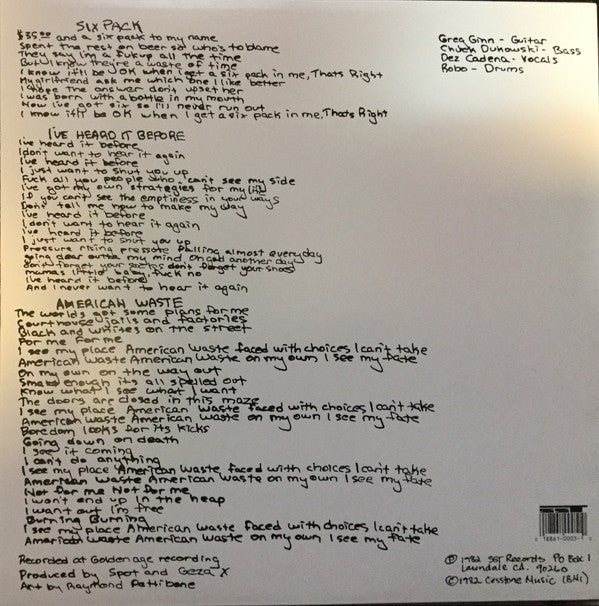 Black Flag : Six Pack (12",45 RPM,Reissue)