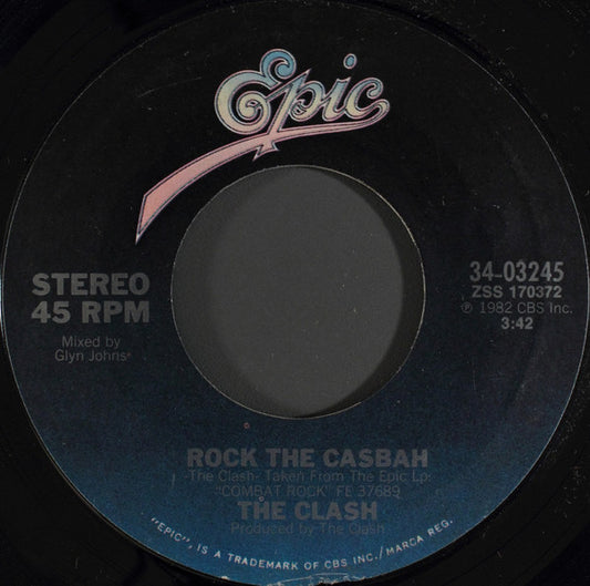 Clash, The : Rock The Casbah (7",45 RPM,Single,Styrene,Stereo)