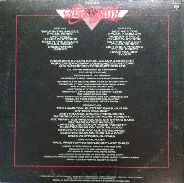 Aerosmith : Rocks (LP,Album,Stereo)