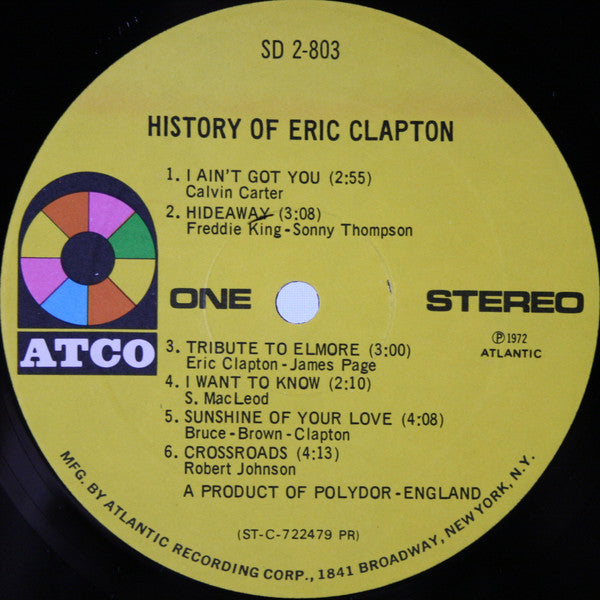 Eric Clapton : History Of Eric Clapton (LP,Compilation)