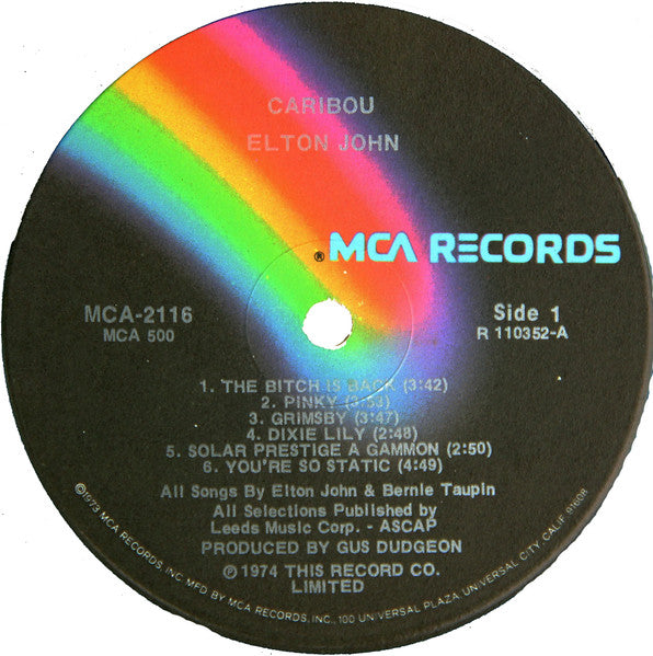 Elton John : Caribou (LP,Album,Club Edition)