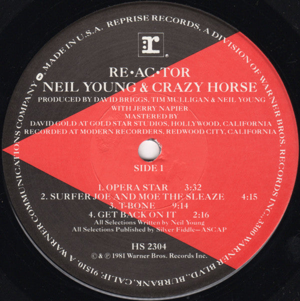 Neil Young & Crazy Horse : Re•ac•tor (LP,Album,Stereo)