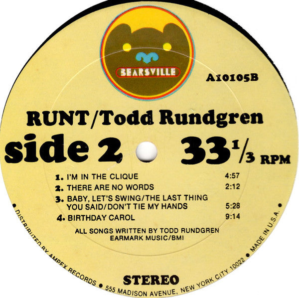 Todd Rundgren : Runt (LP,Album,Reissue,Stereo)