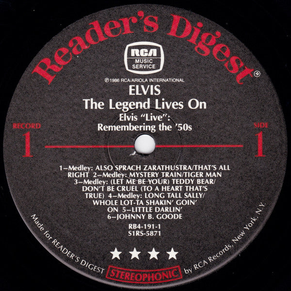 Elvis Presley : The Legend Lives On (LP,Compilation)
