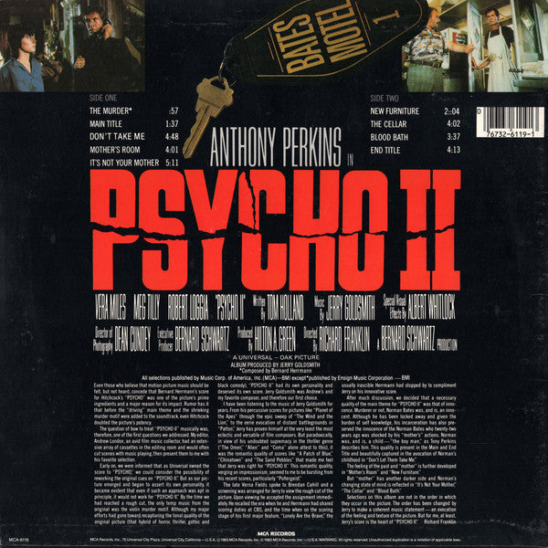 Jerry Goldsmith : Psycho II (Music From The Original Motion Picture Soundtrack) (LP,Album)