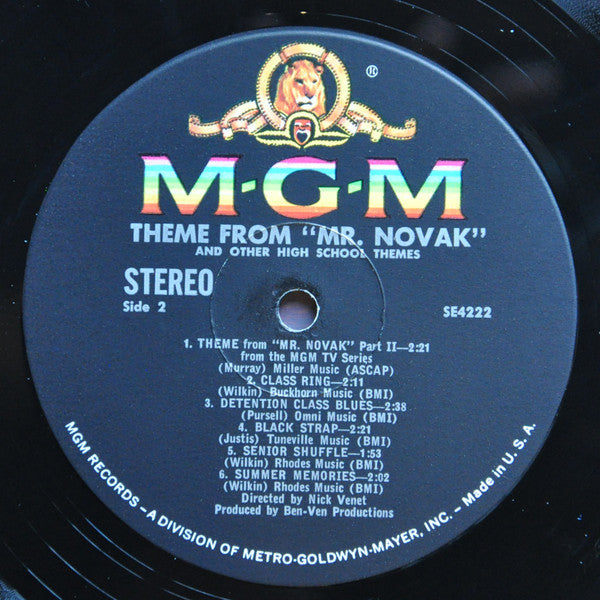 Nick Venet : Theme From "Mr. Novak" And Other High School Themes (LP,Album,Stereo)