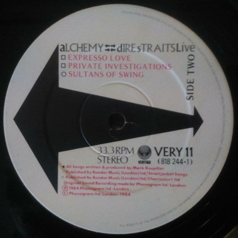 Dire Straits : Alchemy - Dire Straits Live (LP,Album)