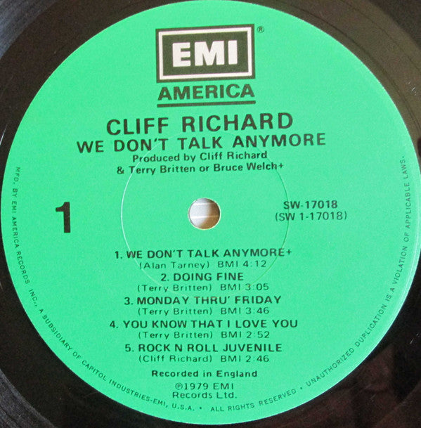 Cliff Richard : We Don't Talk Anymore (LP,Album,Stereo)