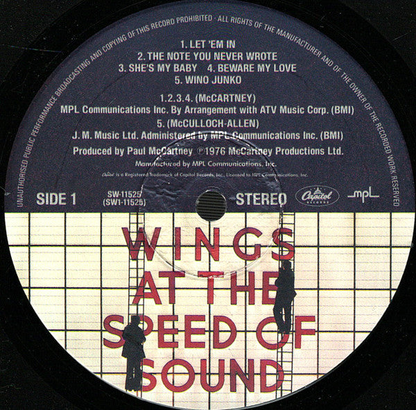 Wings (2) : Wings At The Speed Of Sound (LP,Album)