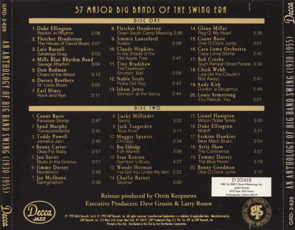 Various : An Anthology Of Big Band Swing 1930-1955 (Compilation,Club Edition)