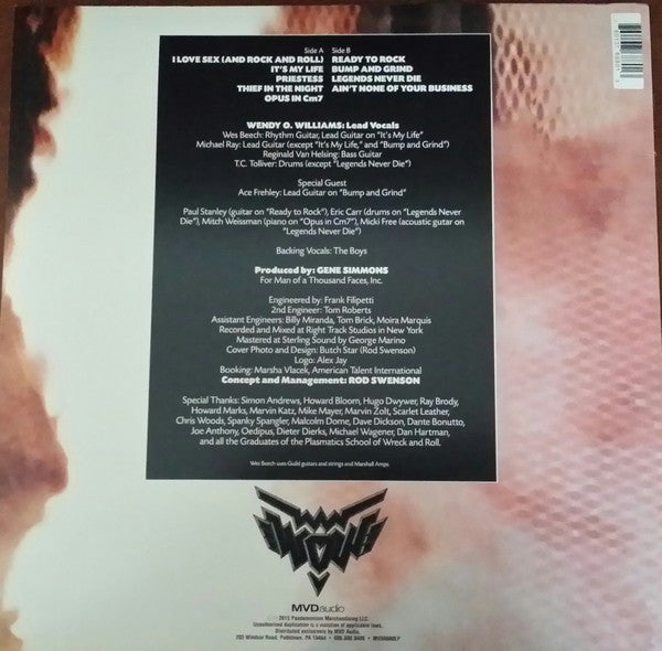 Wendy O. Williams : WOW (LP,Album,Reissue,Stereo)