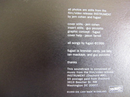 Fugazi : Instrument Soundtrack (LP,Album)