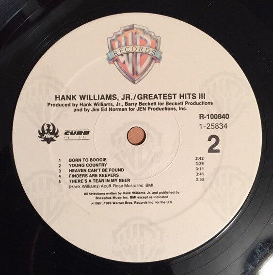 Hank Williams Jr. : Greatest Hits III (LP,Compilation,Club Edition)
