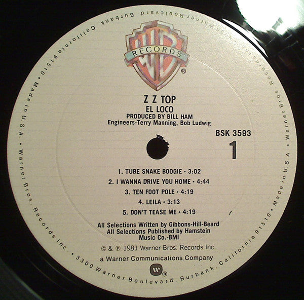ZZ Top : El Loco (LP,Album,Club Edition)