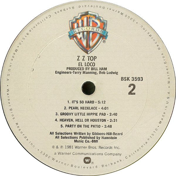 ZZ Top : El Loco (LP,Album,Club Edition)